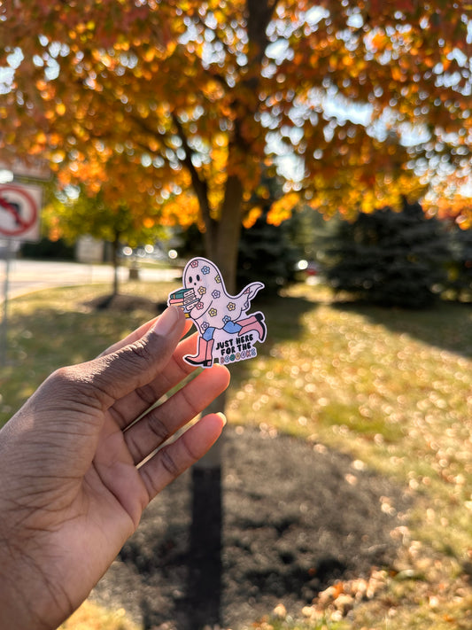 “Just here for the Books” Ghost Sticker