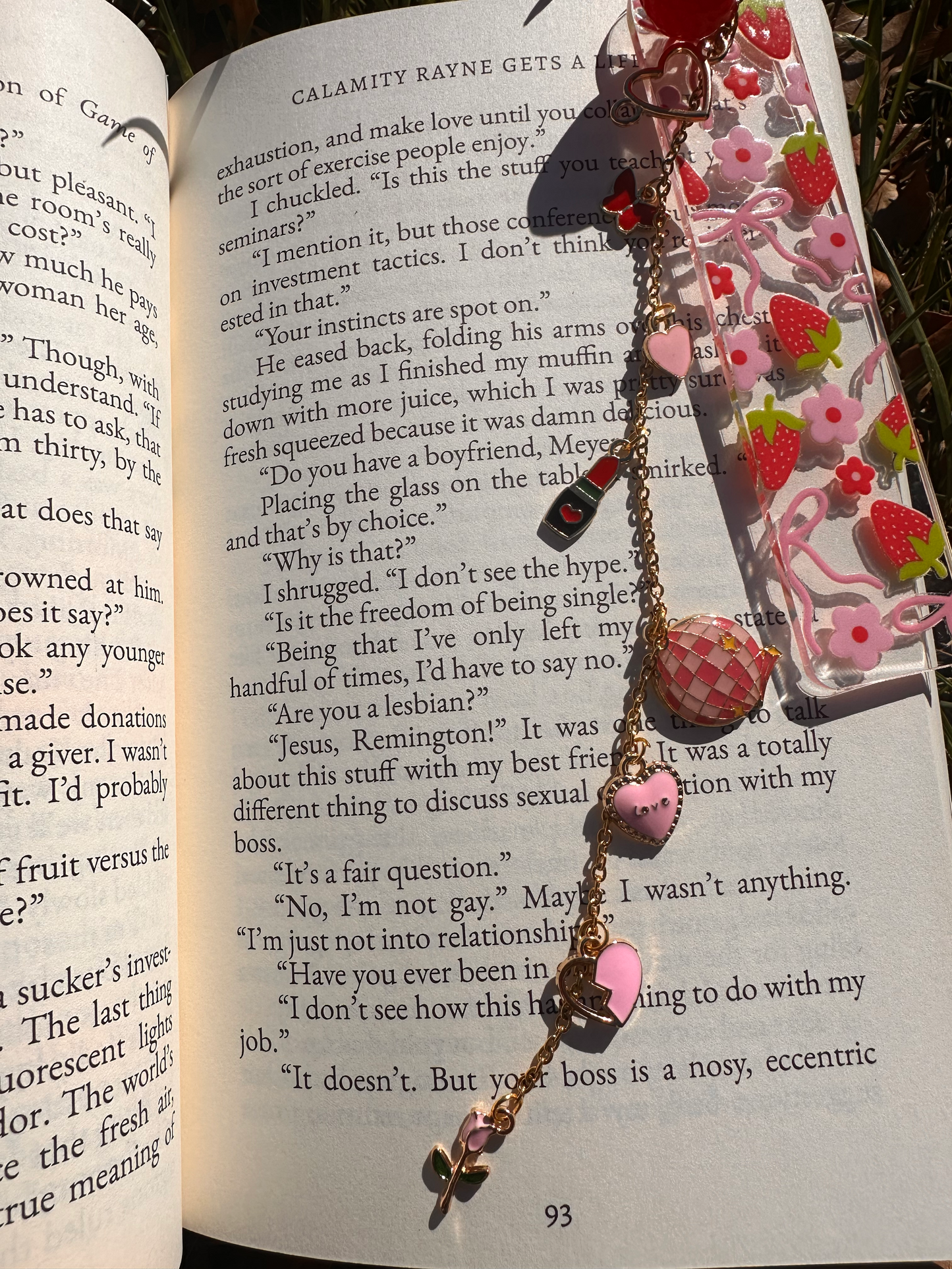 Strawberry Bookmark , Custom Charm bookmark